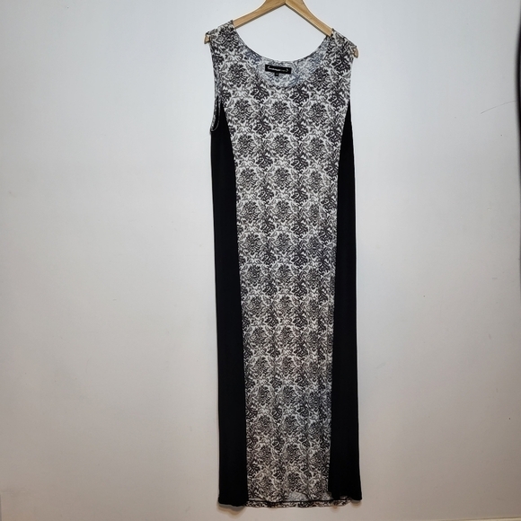 Leave Nothing But Footprints Abstract Print Maxi Long Dress Size L - Picture 1 of 10